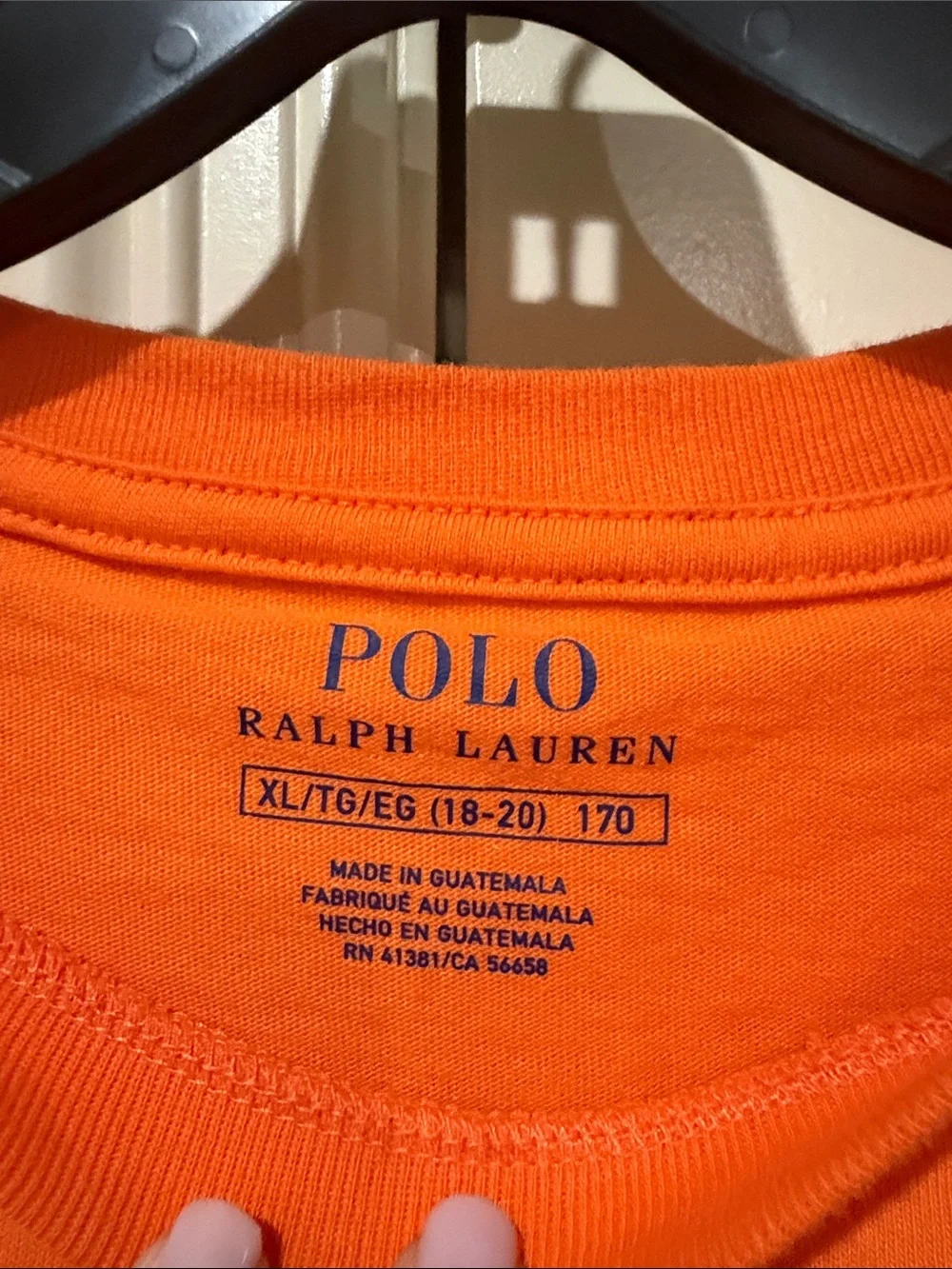 Ralph Lauren Orange Halloween Polo Bear Graphic Tee